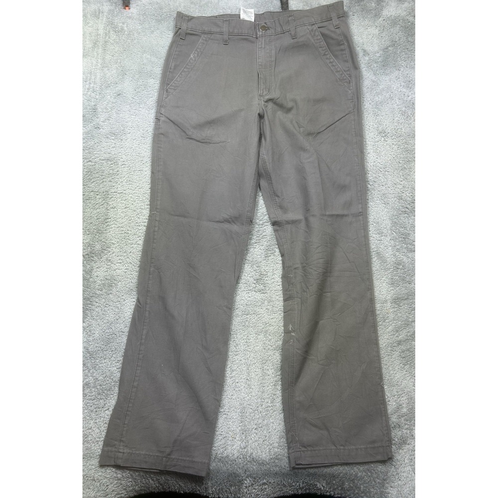 Carhartt Canvas Pants Mens 36x34 Gray Relaxed Fit Workwear Outdoor B299 CHR
